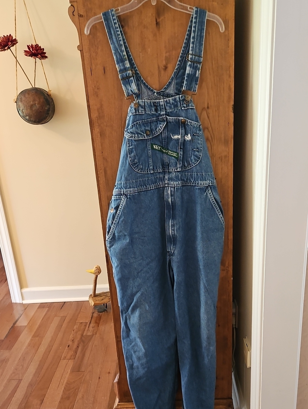 Key Classic Blue Denim Overalls with Chest Pocket